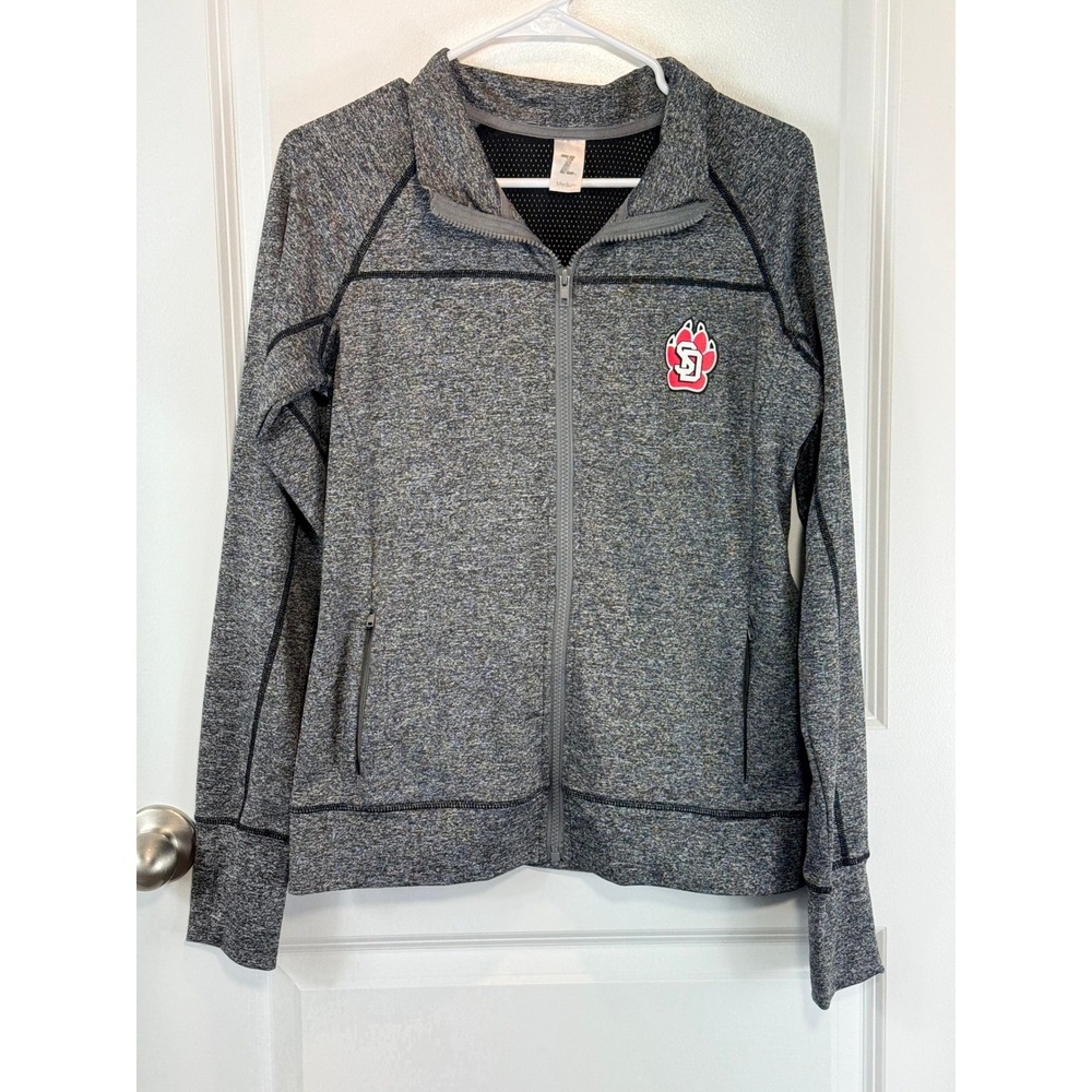 South Dakota Women's Gray Heather 1/4 Zip Jacket Quarter Medium Athletic Fit